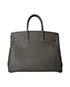 Birkin 35 Veau Epsom Leather in Olive Green, back view